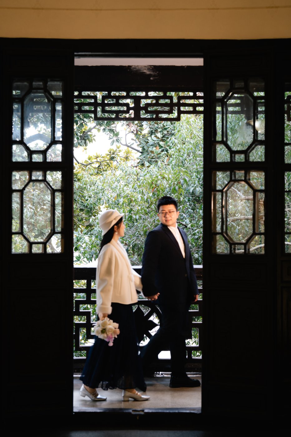 Couple in Garden Doorway